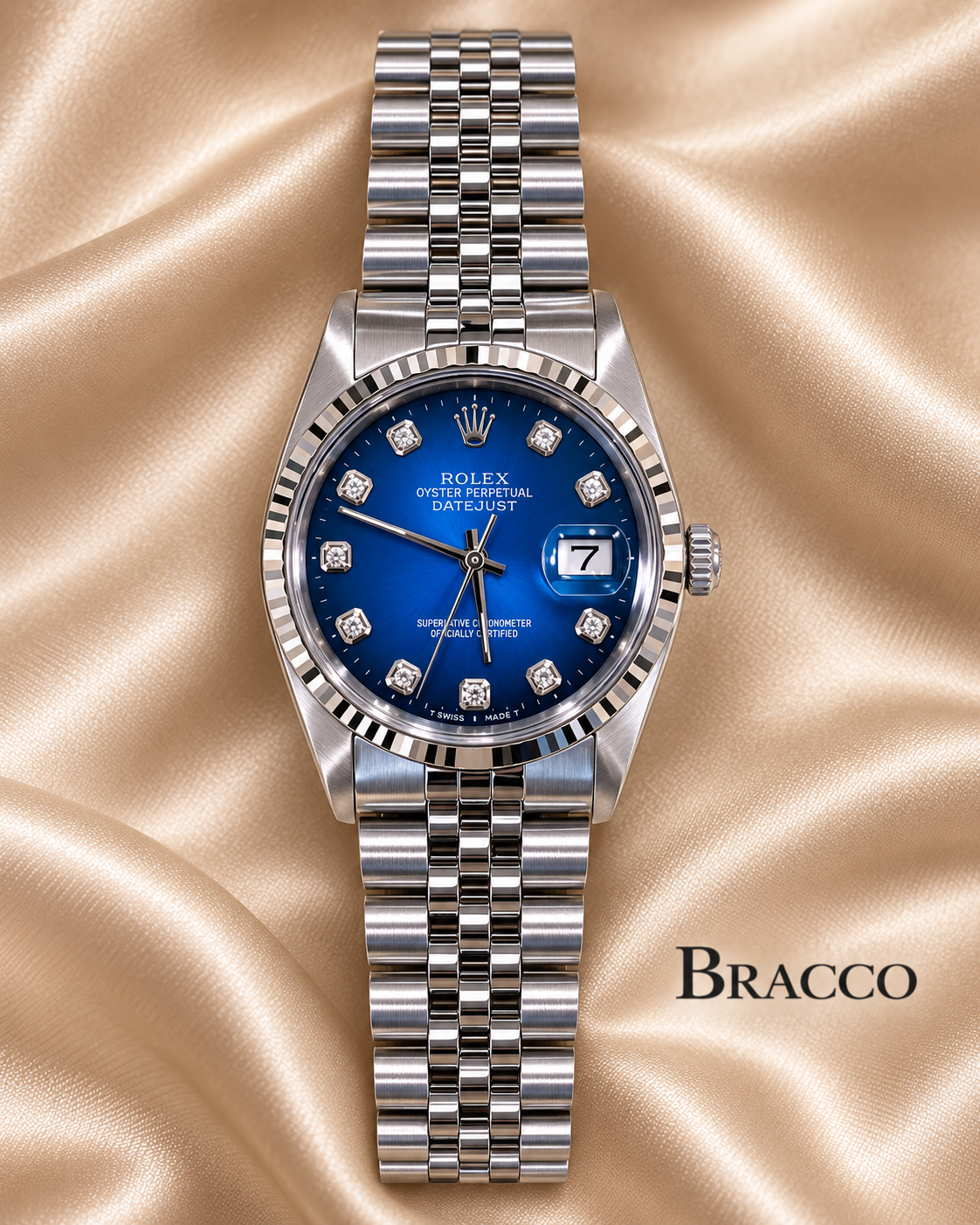 Rolex Datejust 36 Blu Vignette con Diamanti